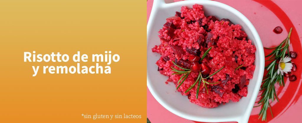 risotto de mijo y remolacha-receta